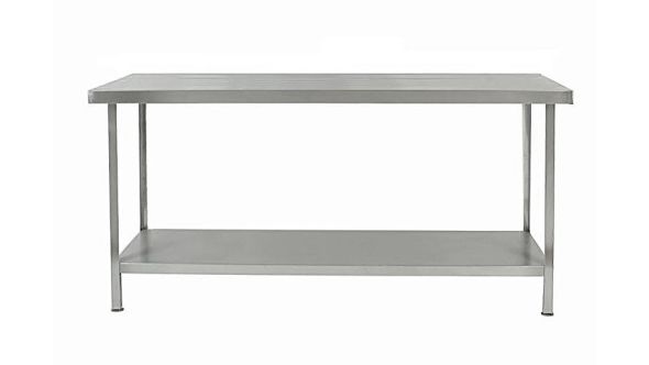 Parry FTAB - Stainless Steel Flatpack Table With Shelf - 500(W) x 700(D) x 900(H) mm