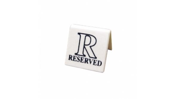 White Reserved Table Sign For Restaurants / Cafes / Pubs - Pack of 10