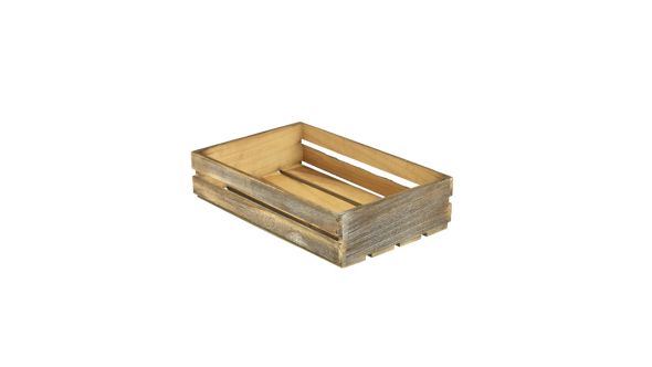 Wooden Crate Dark Rustic Finish 35 x 23 x 8cm - Genware