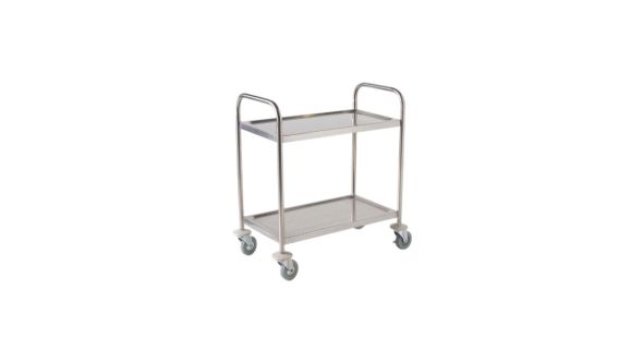 Fully Welded Stainless Steel  Trolley - 2 Shelves - Genware