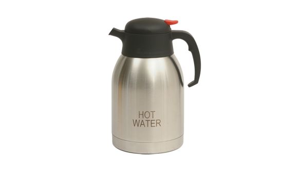 Hot Water Inscribed Stainless Steel Vacuum Jug 2.0L - Genware