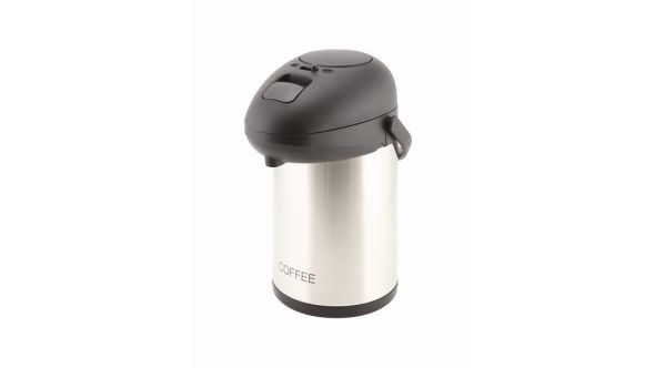 Coffee Inscribed Stainless Steel Vacuum Pump Pot 2.5L - Genware