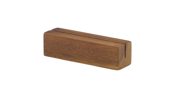 Acacia Wood Sign Holder 9x3x3cm - Genware