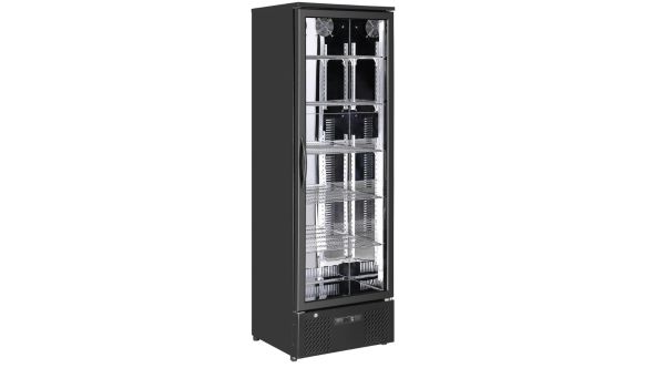 Sterling Pro SP110-BK Black Single Door Upright Bottle Cooler, 293 Litres