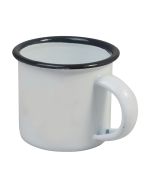 Enamel Espresso Cup Grey & White 5cm Diameter