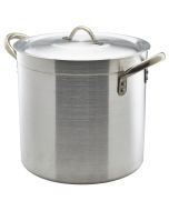 21 Ltr Aluminium Deep Stockpot & Lid - Genware 709-30