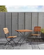 ARCH Outdoor Square Dining Set 2 Seats & Table - Wood & Wrought Iron