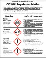 COSHH Regulations Sign 350x270mm 