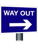 Way Out Sign - Right Arrow 300x400mm Wall Mounted