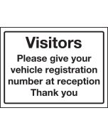 Visitors sign in at reception. 300x400mm P/M