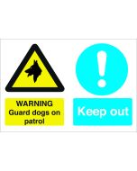 Warning Guard Dogs on Patrol / Keep Out. 300x400mm. Exterior