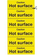 Caution hot surface. strip of 6. 100x200mm. S/A