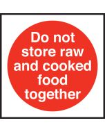 Do not store raw/cooked food together. 100x100mm. Self Adhesive Vinyl