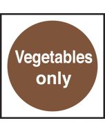 Vegetables only. 100x100mm. Self Adhesive Vinyl