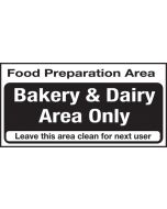 Food prep area . Bakery & dairy area only. 100x200mm S/A