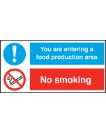 Food Production Area/ No Smoking. 150x300mm