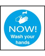 NOW! Wash your hands. 100x100mm. S/A