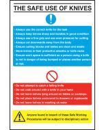 The Safe Use of Knives Guidelines. 300x200mm. S/A