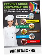 A5 Personalised Prevent cross Contamination Notice. S/A. Pack of 20