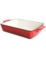 Red Cast Iron Dish Rectangular 28 x 22 x 6.5 cm 2 Litres Sunnex CST28R