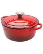 Red Cast Iron Round Casserole Pot 21 x 10 cm 2.5L Sunnex CSTCA20R