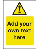 Hazard & Warning - Create Your Own Catering Sign - Add Your Own Text 300x200mm