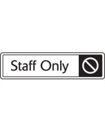 Staff only with symbol. Black on white. F/M