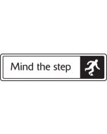 Mind the step with symbol. Black on white. F/M