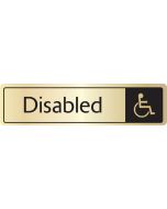 Disabled with symbol. Black on gold. F/M