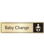 Baby Change with symbol. Black on gold. F/M