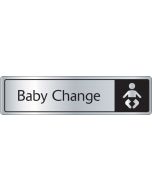 Baby Change with symbol. Black on silver. F/M