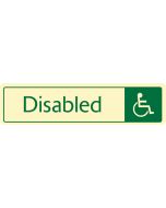 Disabled with symbol. Cream on green. F/M