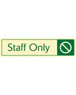 Staff only with symbol. Cream on green. F/M