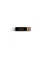 Ladies with Symbol Door Sign - Gold on black