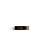 Private with Symbol Door Sign - Gold On Black