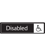 Disabled with symbol. White on black. F/M