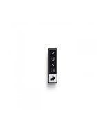 Push Vertical with Symbol Door Sign - White on black