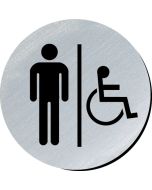 Gents/Disabled symbol 75mm disc silver finish