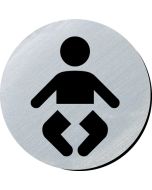 Baby changing symbol 75mm disc silver finish