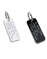 75x30mm Number/ 3 lines of text Engraved Key Fob. White or Black