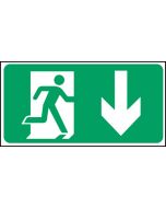 Exit man arrow down.  150x300mm P/L