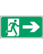 Exit man arrow right. 150x300mm  F/P