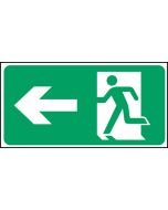 Exit man arrow left. 150x300mm S/A