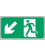 Exit man arrow down left. 150x300mm F/P