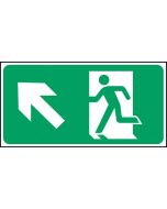 Exit man arrow up left. 150x300mm S/A