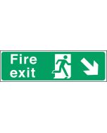 Fire exit arrow down right. 150x450mm F/P