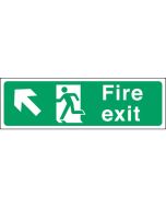 Fire exit arrow up left. 150x450mm F/P