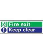 Fire exit keep clear 2 colour 150 x 450 P/L