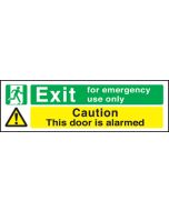 Emergency exit only door alarmed 150x450mm P/L