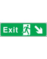 Exit arrow down right. 150x450mm F/P